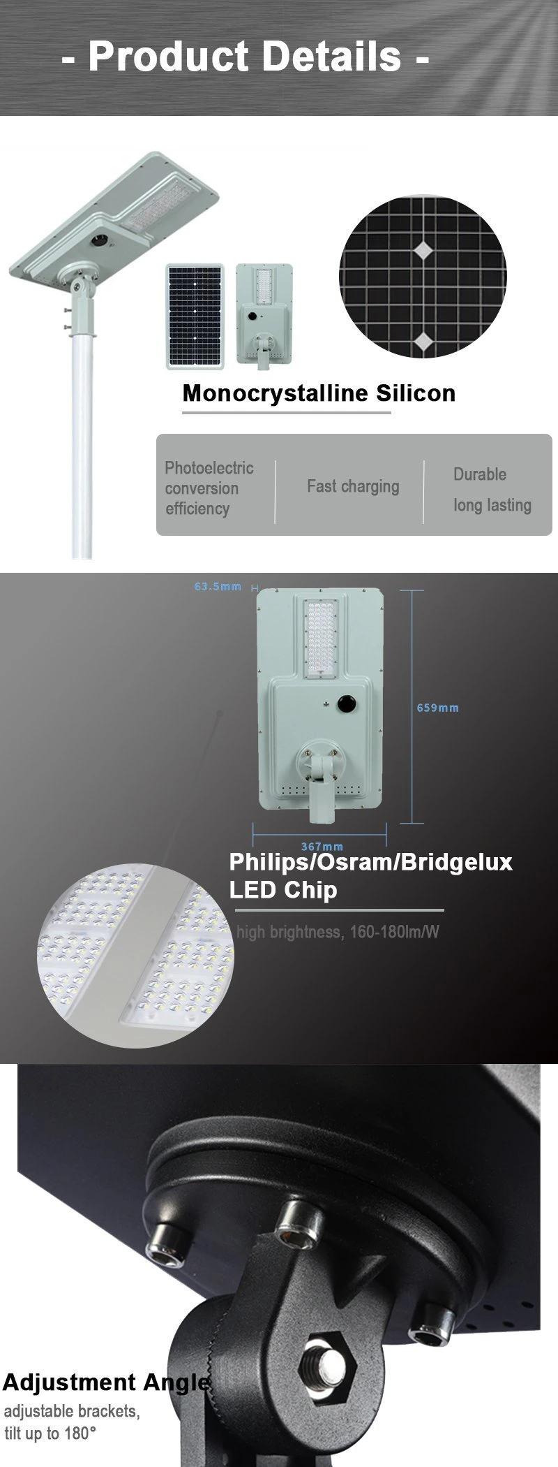 High Lumens 30W/60W/80W100W Best Price Saving Explosion-Proof School Products with Solar Street Light