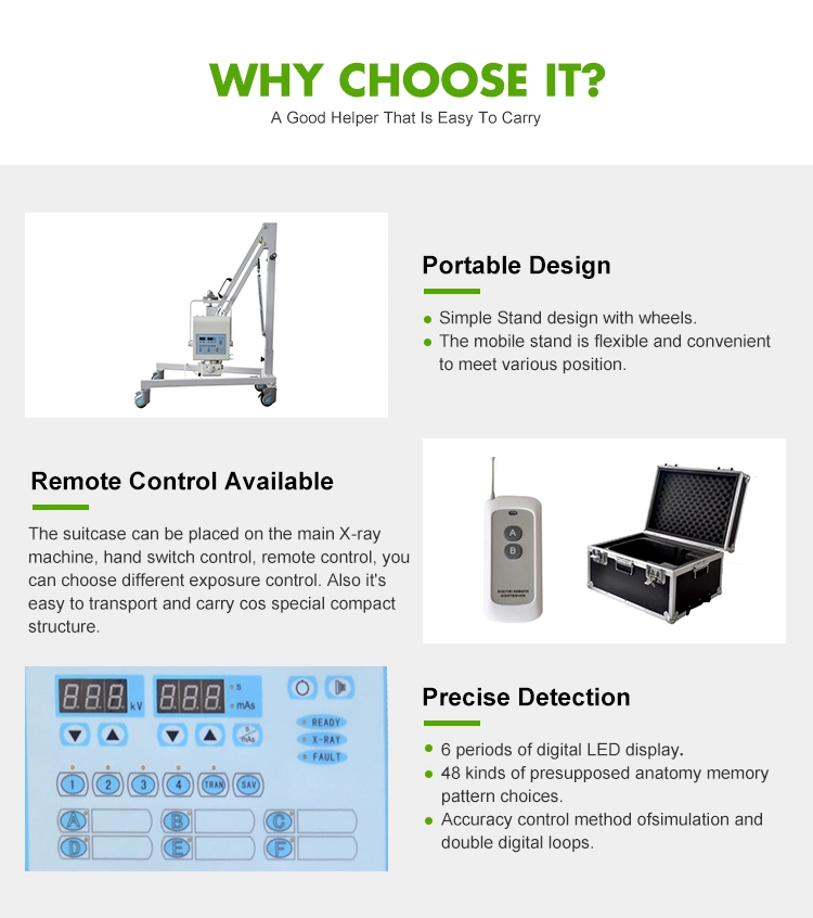 Medical Equipment X-ray Medical Digital High Frequency 4kw Mini Portable X Ray Machine with Dr System