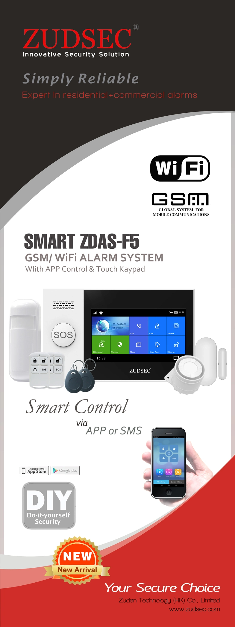 Factory Manufacturer Smart Life Intrusion Anti-Theft Intruder WiFi GSM/ GPRS Burglar Wireless Home Security Alarm System