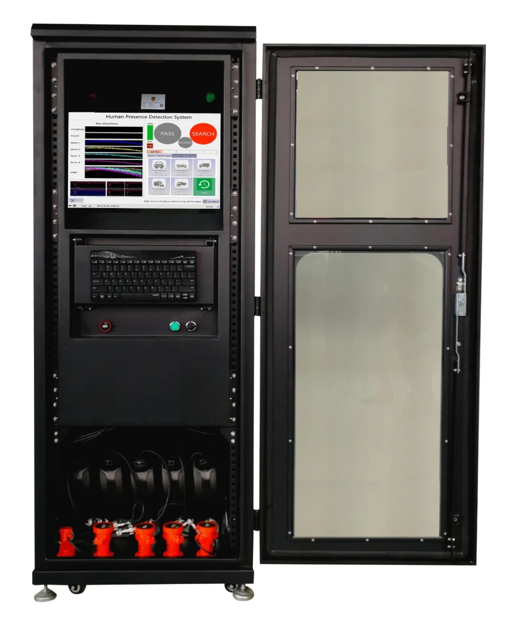 Microseismic Human Presence Detection System for Hiding Person Searching in Container